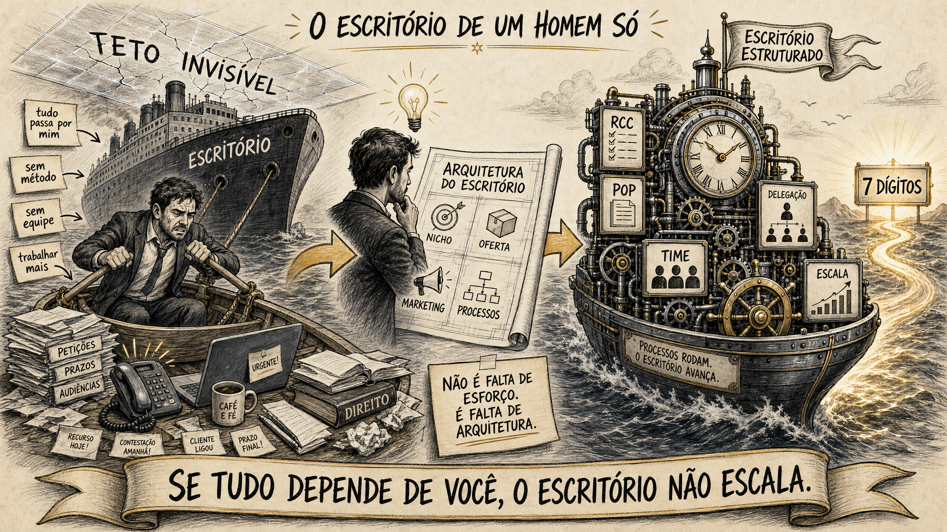 O Escritório de “Um Homem Só”: O Teto Invisível que Impede sua Advocacia de Escalar