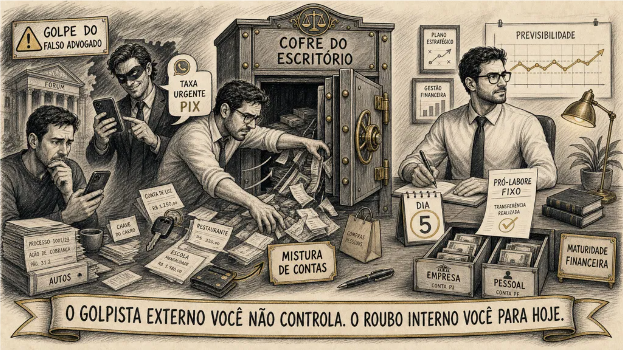 O golpe do falso advogado afeta seu escritório de verdade